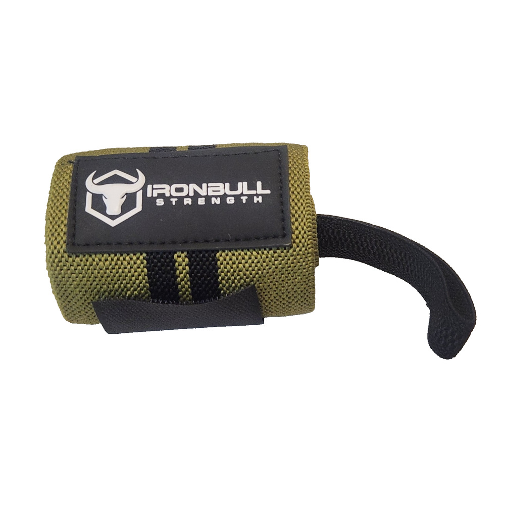 Iron Bull Strength Band Wrist Wrap Weight-Lifting Strap (single strap-Green)